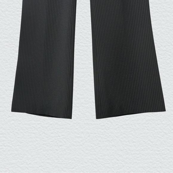 Express Editor Pinstripe Trousers Size 4 Office Siren Medium Rise Straight Leg - Picture 4 of 15